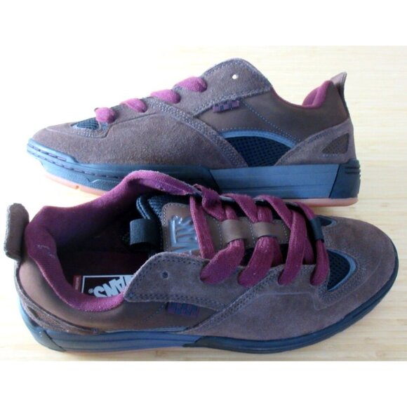 Vans Men's Skate Mixxa Suede Mesh Shoes Brown Black Maroon Sizes NIB - Picture 3 of 5